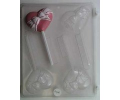 Heart with Ribbon Chocolate Sucker Mold by Concepts in Candy V040