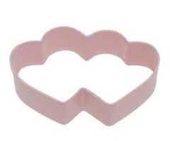 Double Heart Shaped Cookie Cutter Pink 3-1/2"