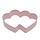 Double Heart Shaped Cookie Cutter Pink 3-1/2"