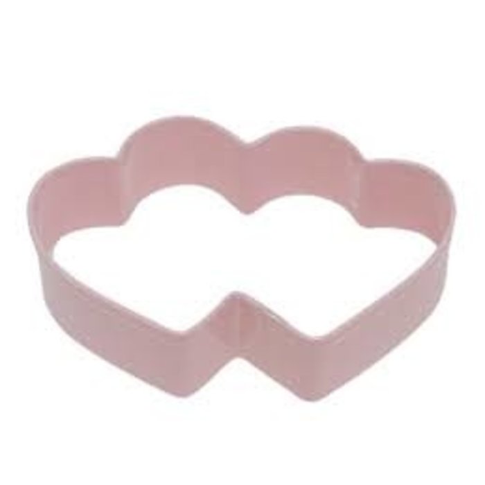 Double Heart Shaped Cookie Cutter Pink 3-1/2"
