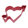 Heart Shaped Cookie Cutter with arrow through it Red 4"