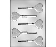 Textured Heart Shaped Chocolate Sucker Mold 90-1216