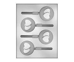 Round with Double Heart Chocolate Sucker Mold by Ck Products 90-1232