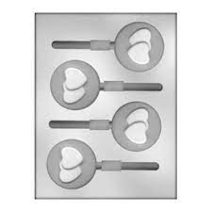 Round with Double Heart Chocolate Sucker Mold by Ck Products 90-1232