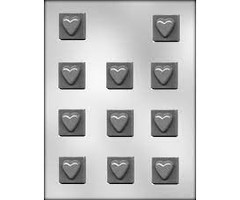 Squares with Hearts Candy Mold by Ck Products 90-1029