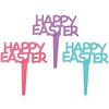 Happy Easter Cupcake Picks Teal, Peach and Purple