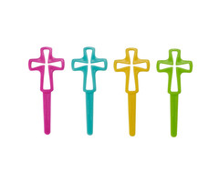 Cross Cupcake Picks Bright