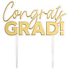 Congrats Grad Gold Cake Pick