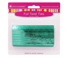 Green Twist Ties by LorAnn 50ct.