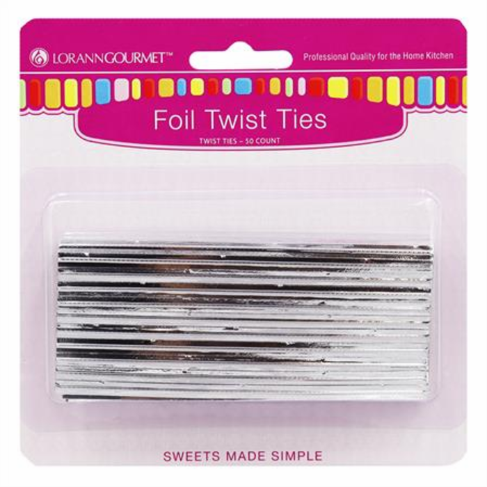 Silver Twist Ties by LorAnn 50ct.