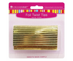 Gold Twist Ties by LorAnn 50ct.