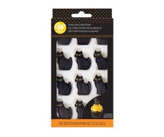 Black Cat Edible Halloween Cupcake Decorations