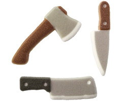 Ax, Cleaver, Knife Sugar Cupcake Toppers