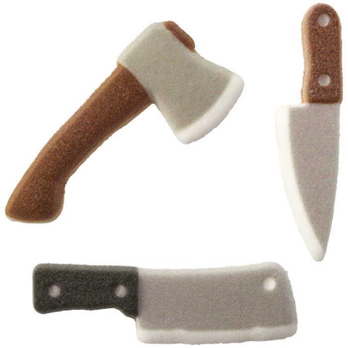 Ax, Cleaver, Knife Sugar Cupcake Toppers