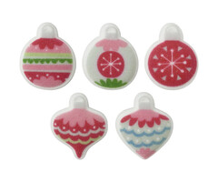 Christmas Ornament Shaped cupcake topper that is edible