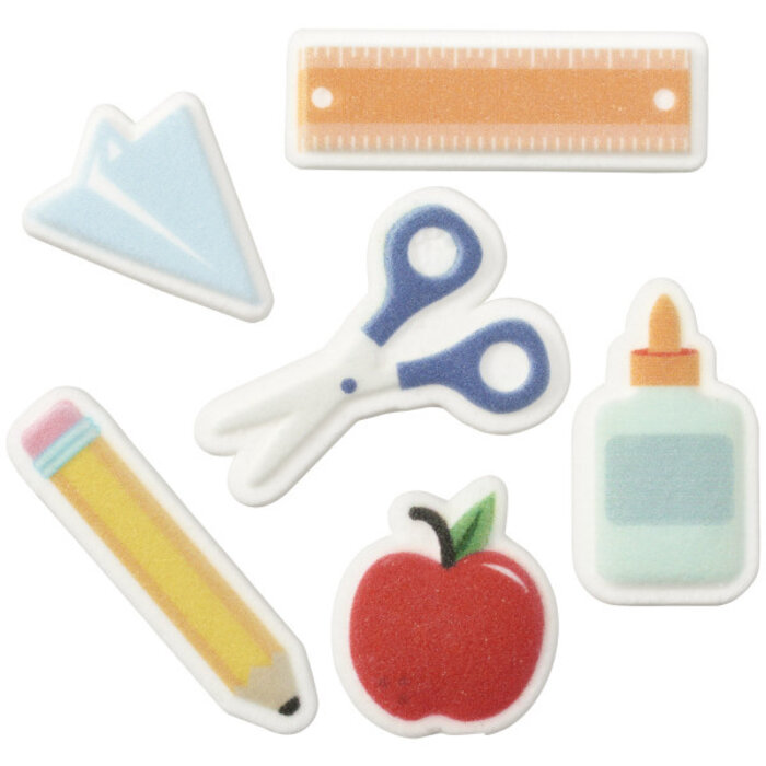 School Assortment Edible Cupcake Toppers