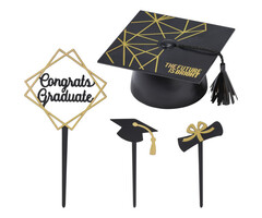 The Future is Bright Graduation Cake Topper Set