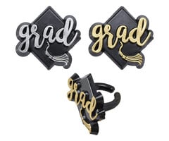 Grad Cupcake Rings 6 Count