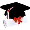 Graduation Hat Shaped and Diploma Scroll Edible cake Decoration 3-1/4"