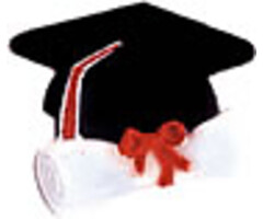 Graduation Hat Shaped and Diploma Scroll Edible cake Decoration 3-1/4"