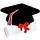 Graduation Hat Shaped and Diploma Scroll Edible cake Decoration 3-1/4"