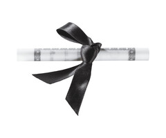 Graduation Diploma with Black Ribbon