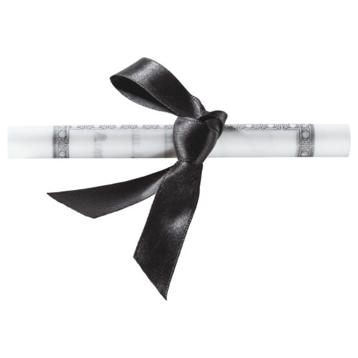 Graduation Diploma with Black Ribbon
