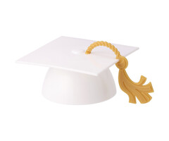 Graduation Cap White