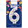 Number 6 Rainbow Sprinkle Candle