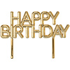 Happy Birthday Cake Pick Gold