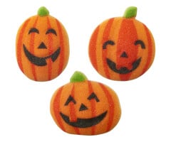 Happy Jack-o-Lantern Sugar Cupcake Toppers 3 count