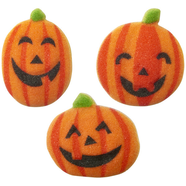 Happy Jack-o-Lantern Sugar Cupcake Toppers 3 count