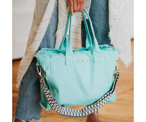 Alamosa Fringe Crossbody Clutch, Turquoise