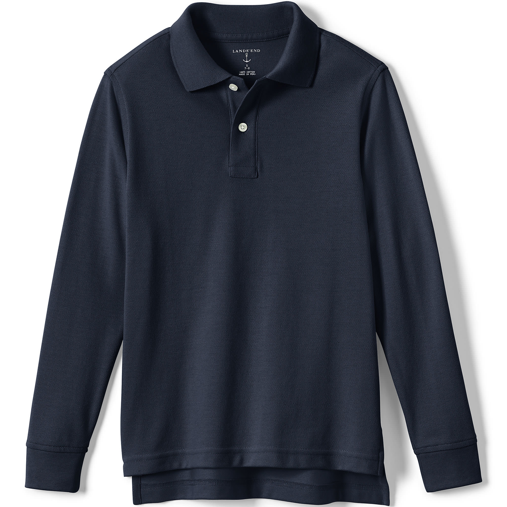 Lands End Lands End K LS Interlock Polo 529188BPX