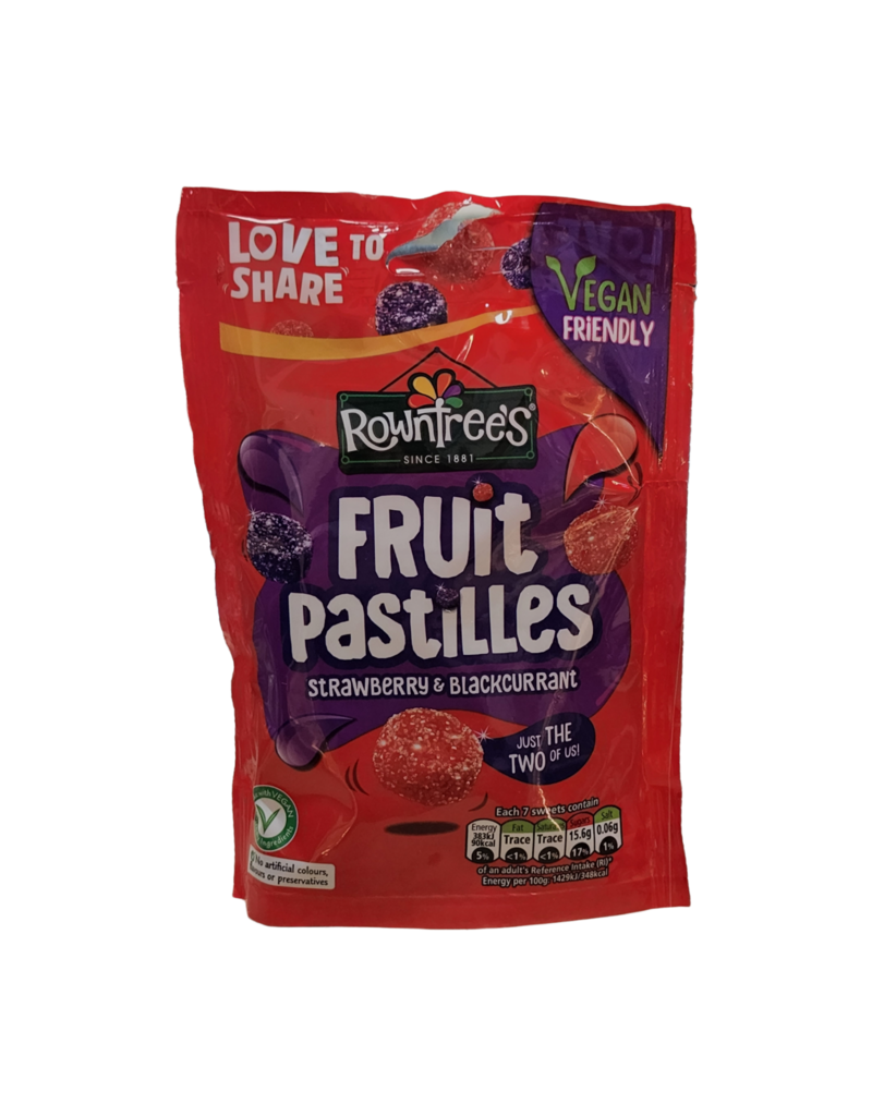 Brit Grocer Rowntrees Fruit Pastilles Strawberry and Blackcurrant