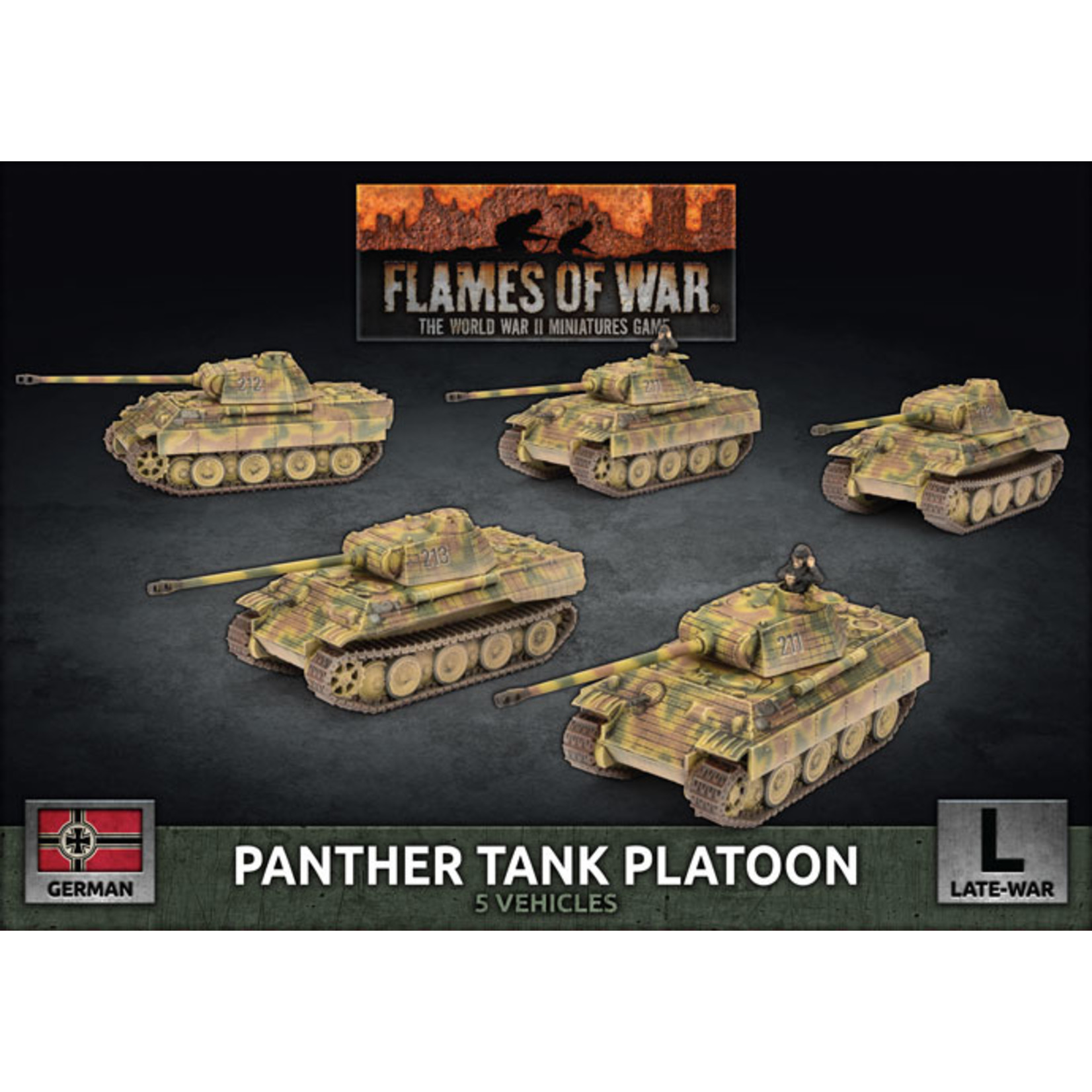 Flames of War Flames of War: German Panther Tank Platoon (Late War x5 Tanks Plastic)