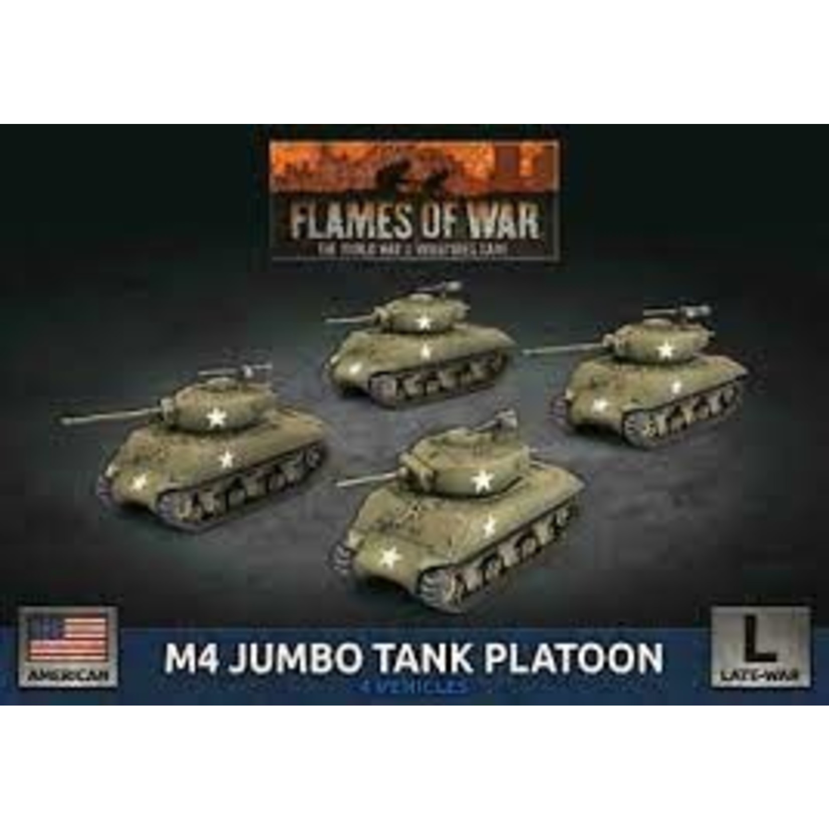 Flames of War Flames of War: American M4 Jumbo Platoon (x4 Plastic)