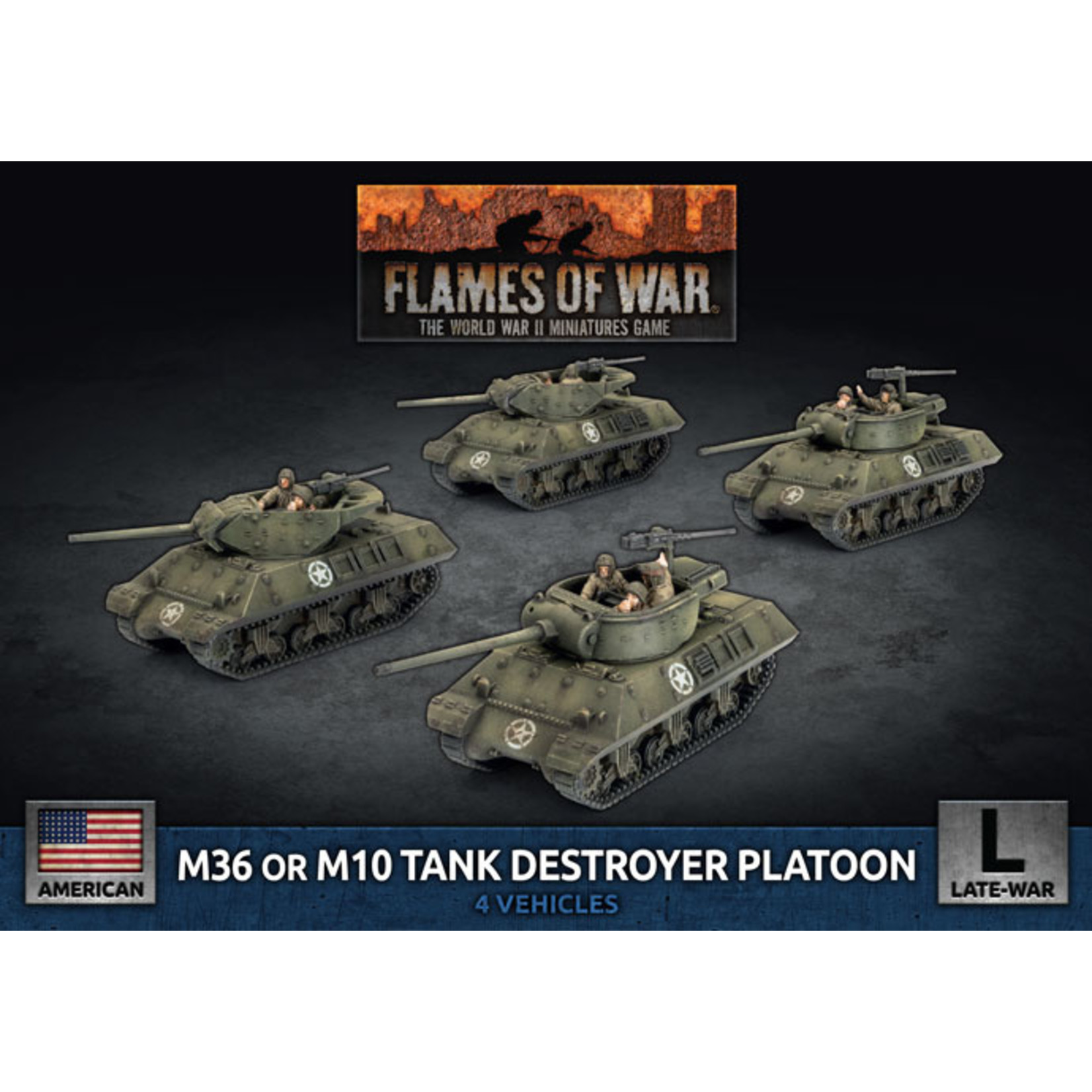 Flames of War Flames of War: American M36 and M10 Tank Destroyer Platoon (x4 Plastic)