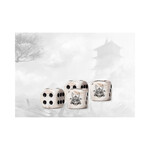 Yoroni Logo on Parchment Marbled Dice - 24 per pack