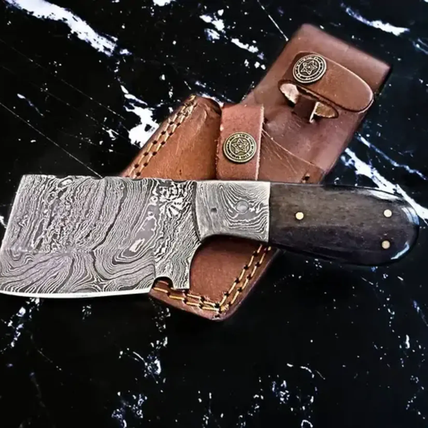 Titan International Knives Bushcraft Cleaver Damascus