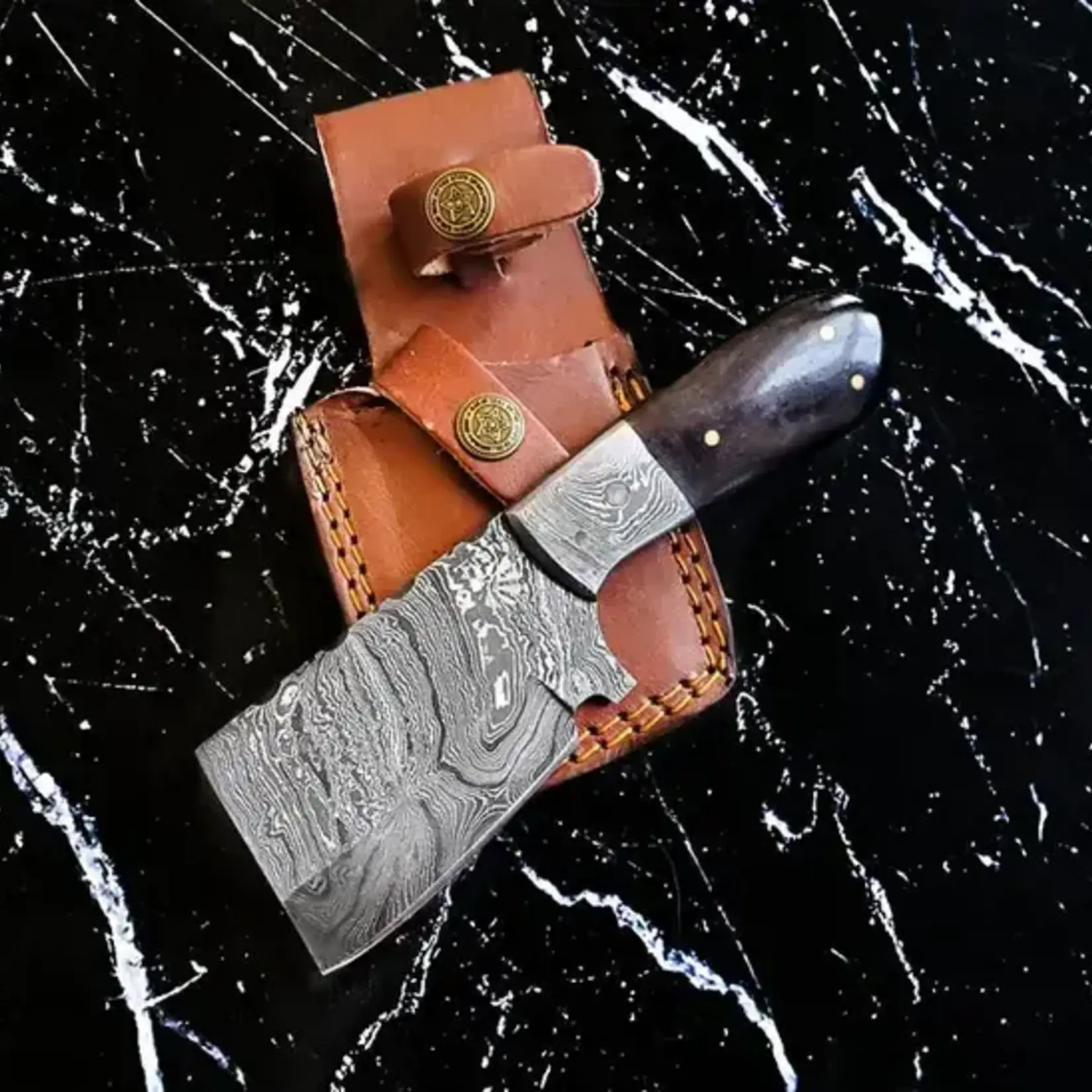 Titan International Knives Bushcraft Cleaver Damascus