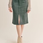 Sadie & Sage BOOKWORM SUEDE MIDI SKIRT