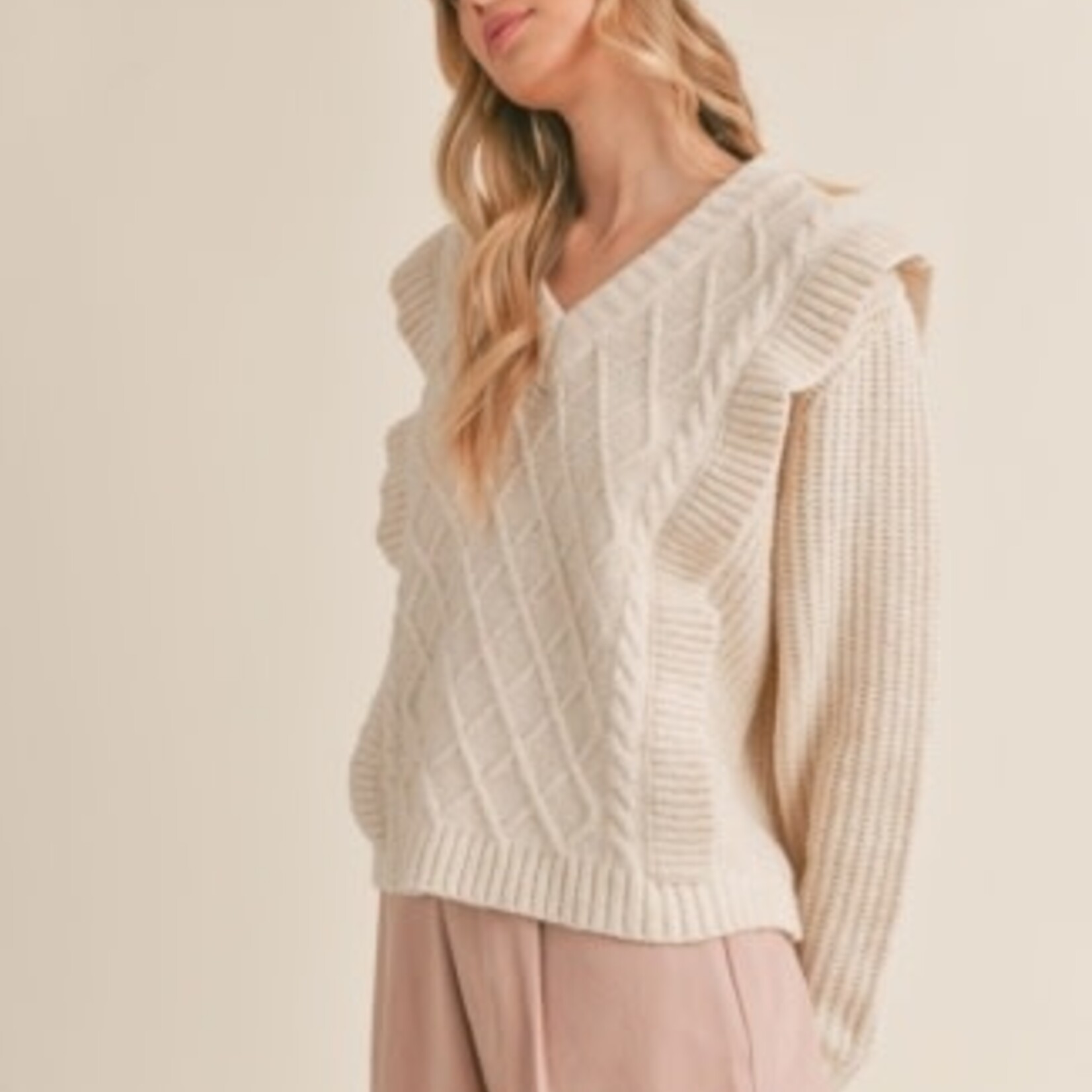 Sadie & Sage JANIE RUFFLE DETAIL SWEATER