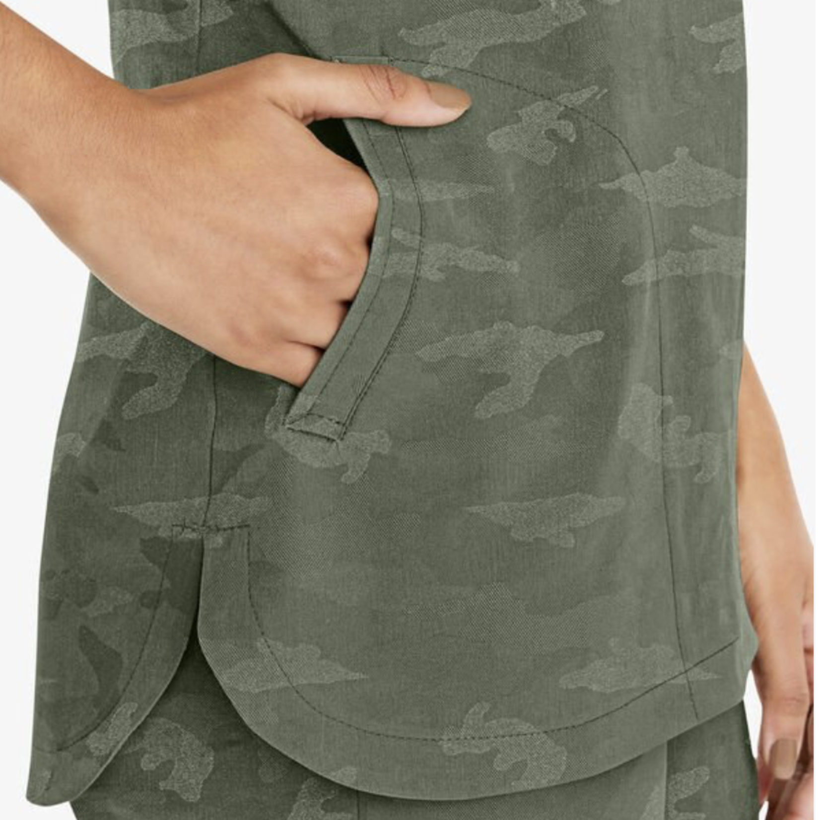 Healing Hands Joy Camo Women's 3 Pocket V Neck Scrub Top
