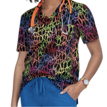 Koi Happiness Unisex Casey Pride Peace and Happiness Print Scrub Top