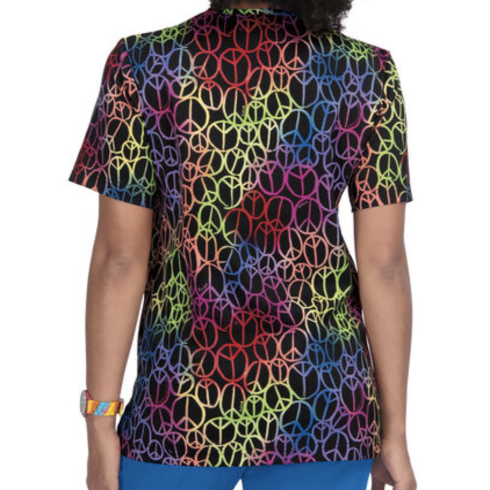 Koi Happiness Casey Pride Peace and Happiness Print Scrub Top