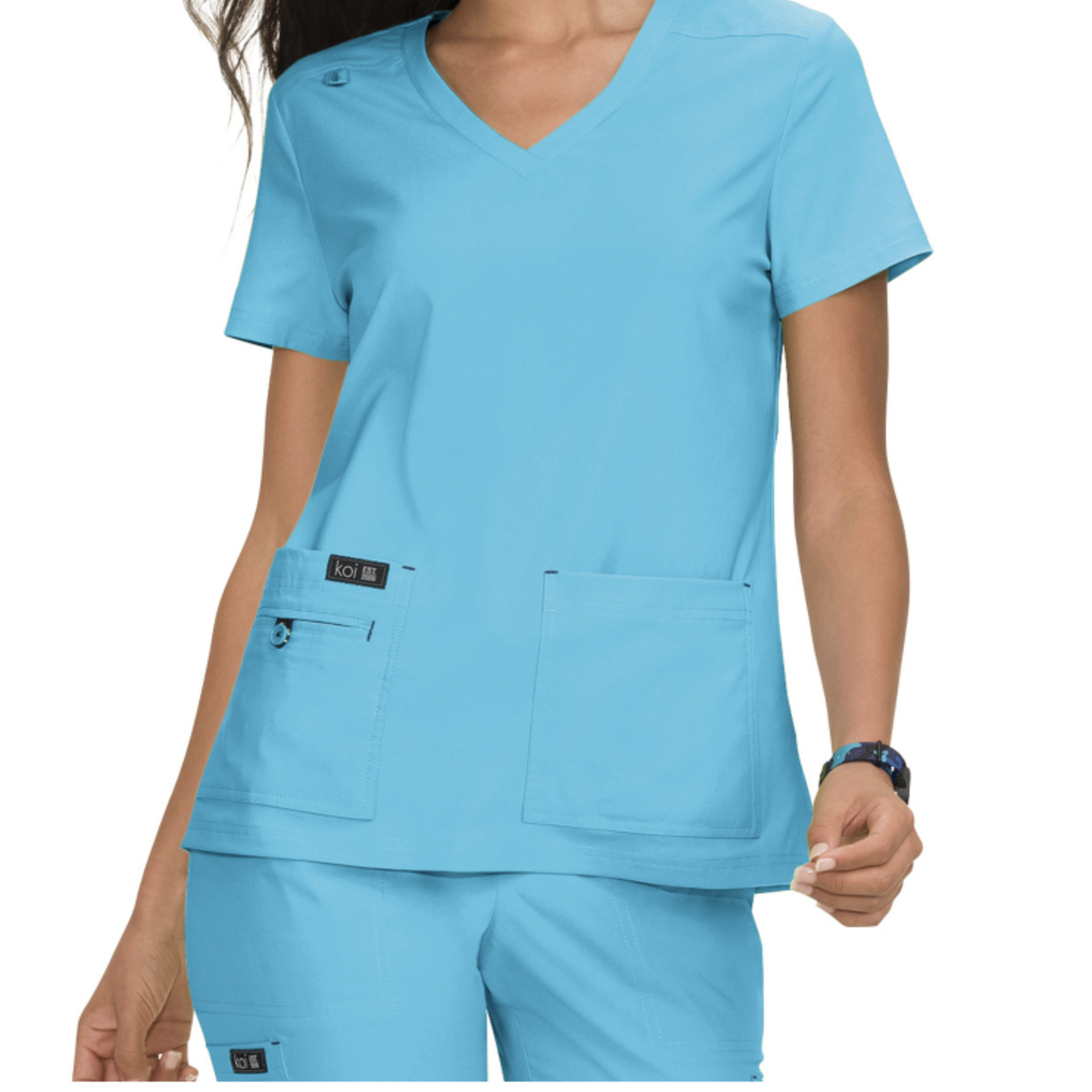 Koi Happiness Becca Solid Scrub Top