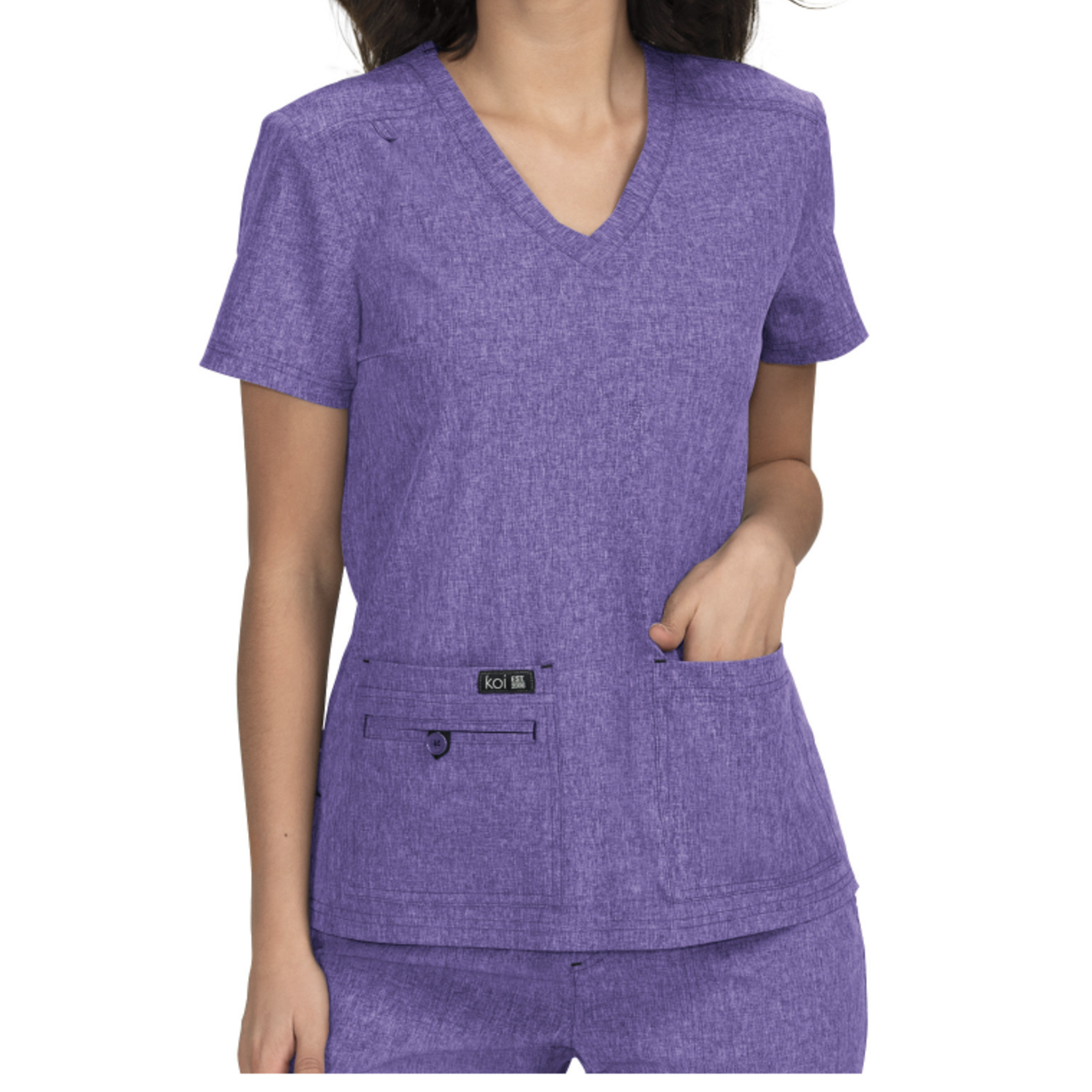 Koi Happiness Becca Solid Scrub Top