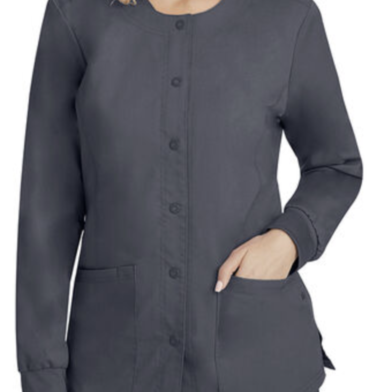 Healing Hands Daisy Snap Warm Up Solid Scrub Jacket