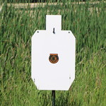 ENGAGE PRECISION ENGAGE PRECISION AR500 STEEL RIFLE SILHOUETTE TARGET, 3/8”, FULL SIZE IPSC, WHITE